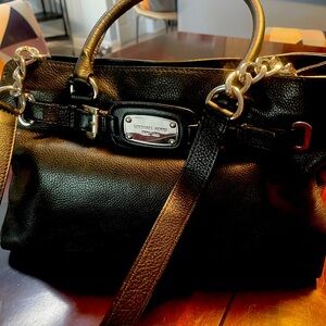 Michael Kors black leather handbag